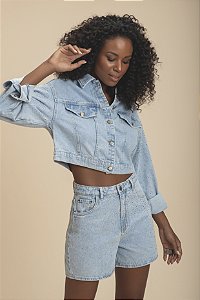 Jaqueta Jeans com Strass