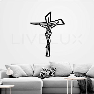 Escultura de Parede Crucifixo decorativo em madeira