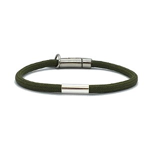 Pulseira de Corda Verde Musgo Com Fecho Magnético