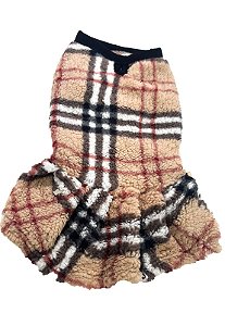 VESTIDO XADREZ BURBERRY PARA CACHORRO "SHERPA PELÚCIA"