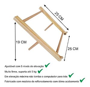 Suporte Para Notebook | Tablete | MacBook em madeira