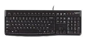 Teclado Logitech K120 QWERTY português Brasil cor preto