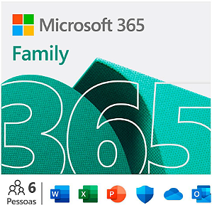 Microsoft 365 Family 1 licença para até 6 usuários, Assinatura 12 meses - Digital para DOWNLOAD - 6GQ-01405