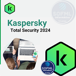 Kaspersky Antivírus Total Security 5 dispositivos, Licença 12 meses, Digital para Download -