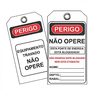 Etiqueta de Perigo - Fonte de energia bloqueada