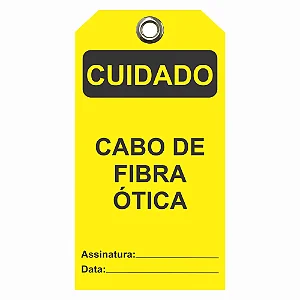 Etiqueta de Cuidado - Cabo de fibra ótica