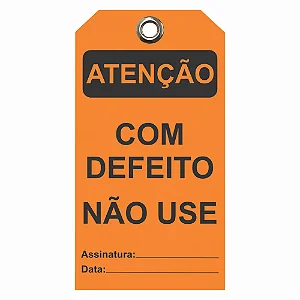 Etiqueta de Atenção - Com Defeito, Não Use