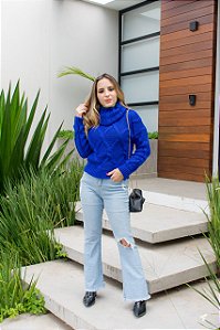 Blusa July Feminina Gola Alta Tricot Inverno