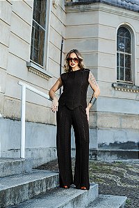 Conjunto Feminino Blusa & Calça Pantalona Clássico