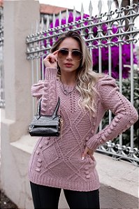 Blusa Josi Trico Manga Bufante De Mousse