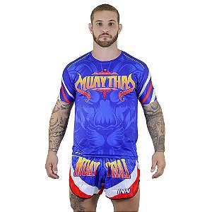 Conjunto Muay Thai Masculino Camiseta e Short Lion Fighter