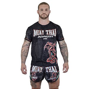 Conjunto Muay Thai Masculino Camiseta e Short Bushmaster