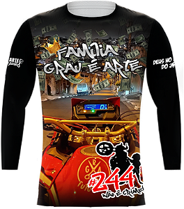 Camiseta 244 Não é Crime - Família Grau É Arte Manga Longa