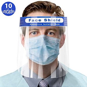 Face Shield Médico Máscara Pacote com 10