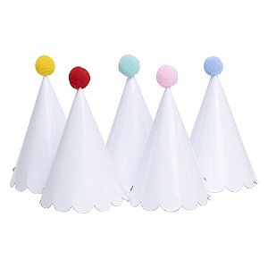 Branco Multicolorido - Chapeuzinho Pompom (5 und)