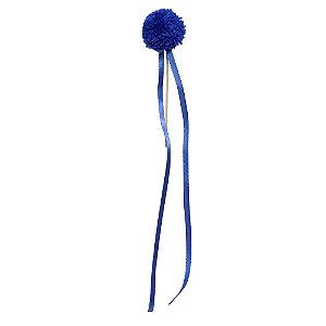 Azul Arara - Topo de Bolo Pompom Fitilhos