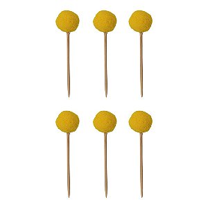 Amarelo - Topper Pompom (6 und)