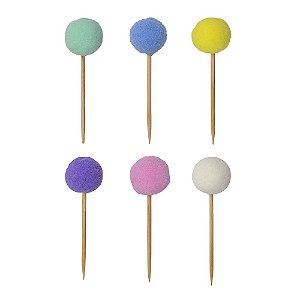 Colorido Candy - Topper Pompom (6 und)