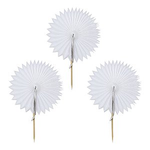 Branco - Mini Leque Topper