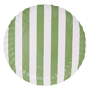 Listra Verde Oliva - Prato de Papel G 18cm (5 und)