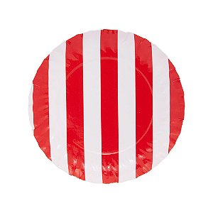 Listra Vermelho - Prato de Papel P 14cm (5 und)