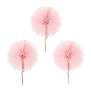 Rosa Iogurte - Mini Leque Topper