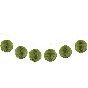 Verde Oliva - Guirlanda Mini Globo