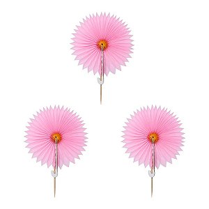 Rosa e Laranja - Mini Leque Topper