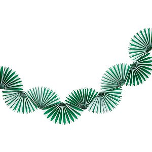 Listra Verde Folha - Guirlanda Leque