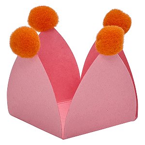Rosa e Laranja - Forminha de doce Pompom (20und)