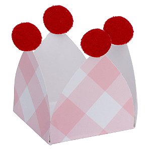 Xadrez Rosa Morango - Forminha de doce Pompom (20und)