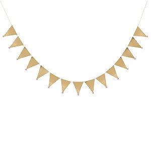 Dourado e Rosa - Guirlanda Bandeirola