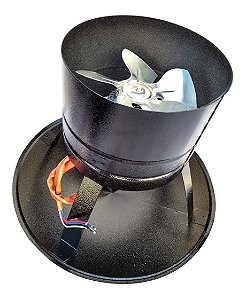 Chapéu Chinês 9" Galvanizado Preto com Exaustor