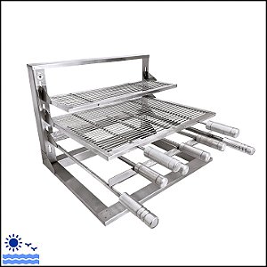 Suporte L Completo com Grelhas Aramada 50x40cm Inox 304
