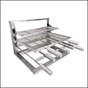 Suporte L Completo com Grelhas Aramada 70x40cm Inox 430