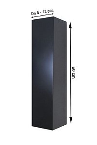 Capa Quadrada 60cm Galvanizada Preta
