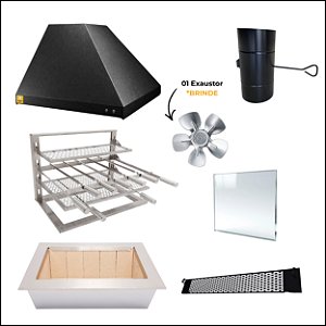 Kit Churrasqueira Gourmet Completa para Apartamento - 2 Águas Preta