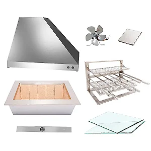 Kit Churrasqueira Gourmet Completa para Apartamento - 2 Águas Inox 430