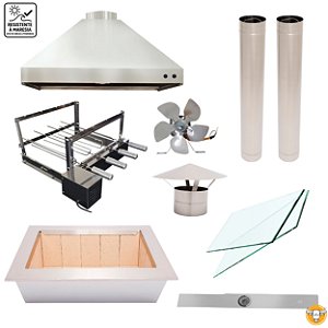 Kit Churrasqueira Gourmet Completa - 3 Águas Inox 304 - Grill Elétrico