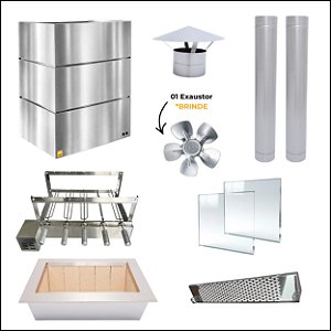 Kit Churrasqueira Gourmet Completa - Gomada Inox 304 - Grill Elétrico