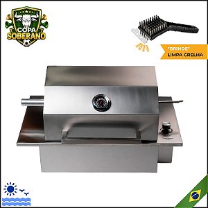 COPA - Churrasqueira Elétrica PREMIUM INOX 304 - Com Tampa Abafadora + BRINDE