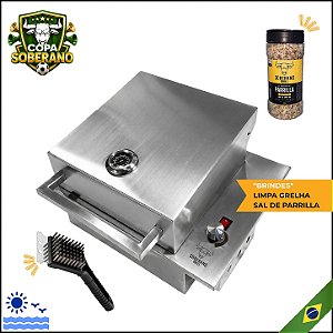 COPA - Churrasqueira Elétrica Cooktop - Mod. Clássico - Inox 304 + BRINDE