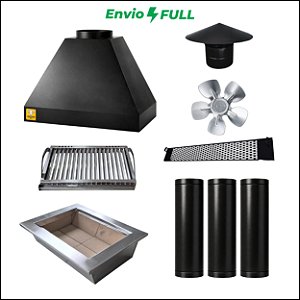 Kit Churrasqueira Gourmet Econômica 60cm + Grelha argentina