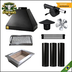 Kit Churrasqueira Gourmet Econômica 60cm + Grelha argentina + BRINDE
