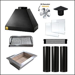 Kit Churrasqueira Gourmet Econômica 60cm + Grelha argentina