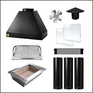 Kit Churrasqueira Gourmet Econômica 60cm com Grelha Parrilla