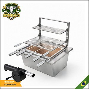 COPA - Kit Braseiro térmico 40x40 + Suporte em L + BRINDE