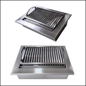 Braseiro Térmico modelo cooktop + Grelha Parrila de Embutir