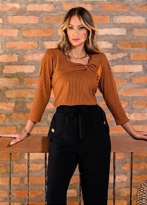 Blusa malha decote decote - 30701