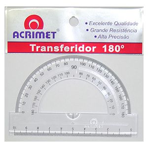 Kit C/5 Transferidor 360* Graus Acrilico 552 Acrimet - MEGA